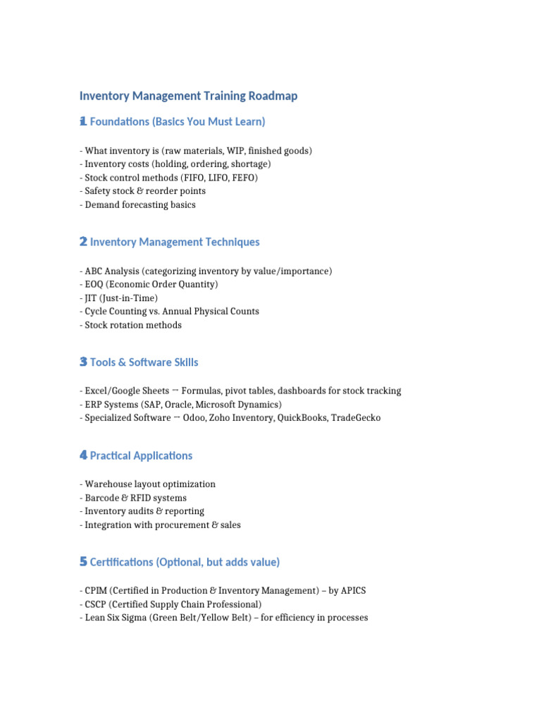 Inventory Management Training Guide | PDF
