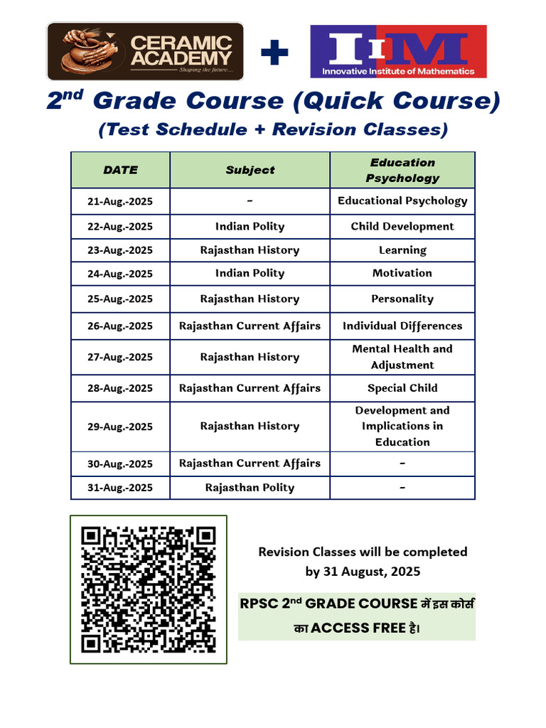 2nd Grade Ceramic + IIM Class Schedule - 66710657 - 2025 - 10!12!21 ...