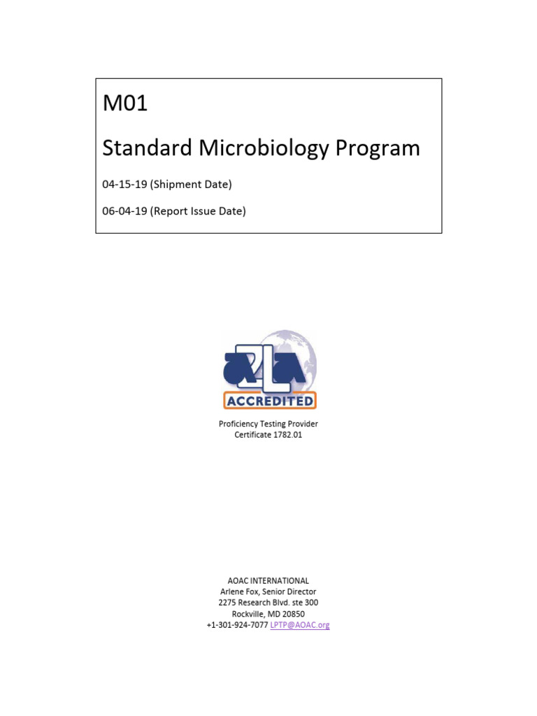 Proficiency Testing Report for Microbiology | PDF | Outlier | Standard ...