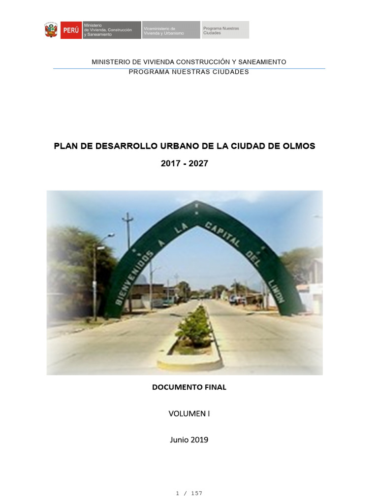 Pdu Olmos Volumen I 4 | PDF | Planificación | Sustentabilidad