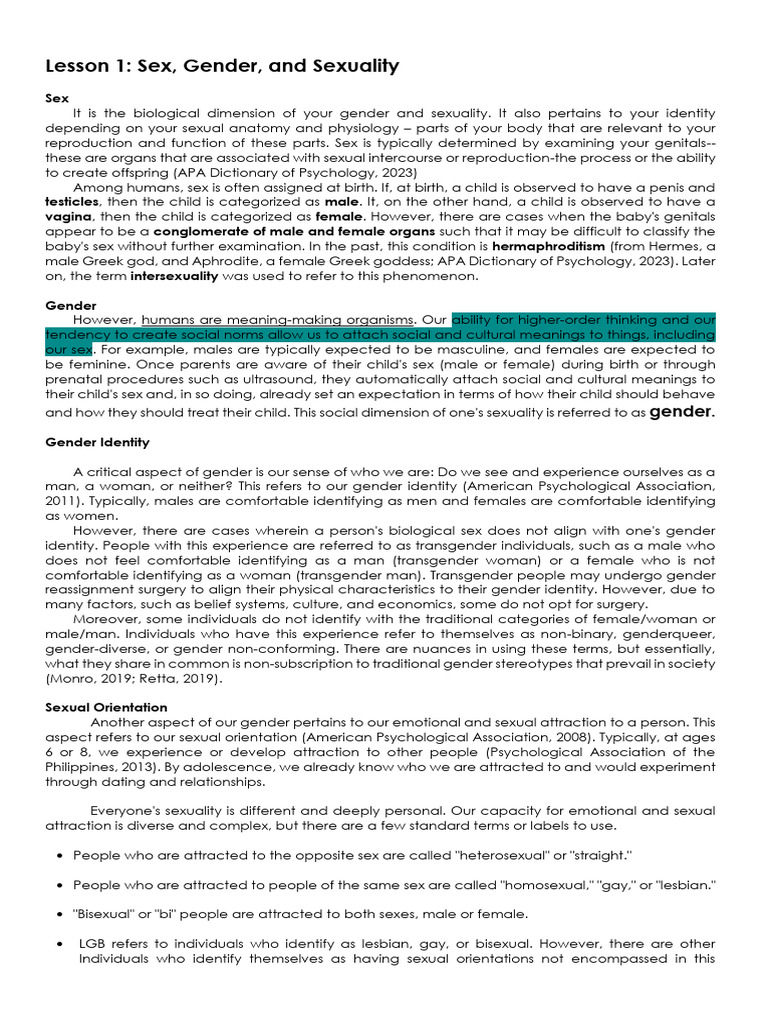 Understanding Sex, Gender, and Sexuality | PDF | Sexual Orientation ...