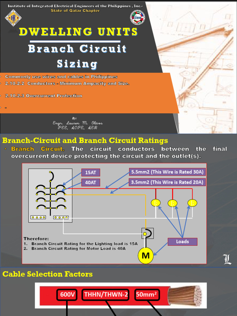 Philippine Electrical Code: Branch Circuit Sizing | PDF | Mains ...