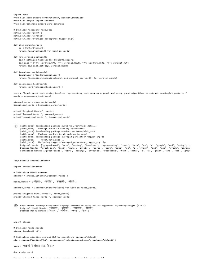 Text Mining with NLTK and Stanza | PDF | Semantics | Semantic Units