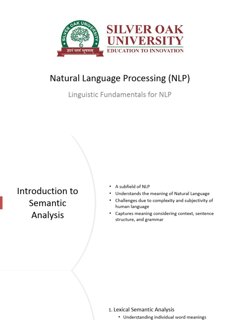 Unit 2 - Linguistic Fundamentals For NLP | PDF | Part Of Speech | Semantics