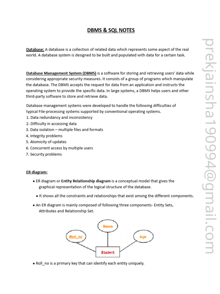 DBMS and SQL Concepts Overview | PDF | Database Transaction | Database ...
