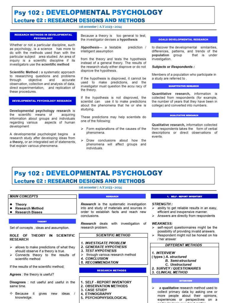 Research Methods in Developmental Psychology | PDF | Methodology ...