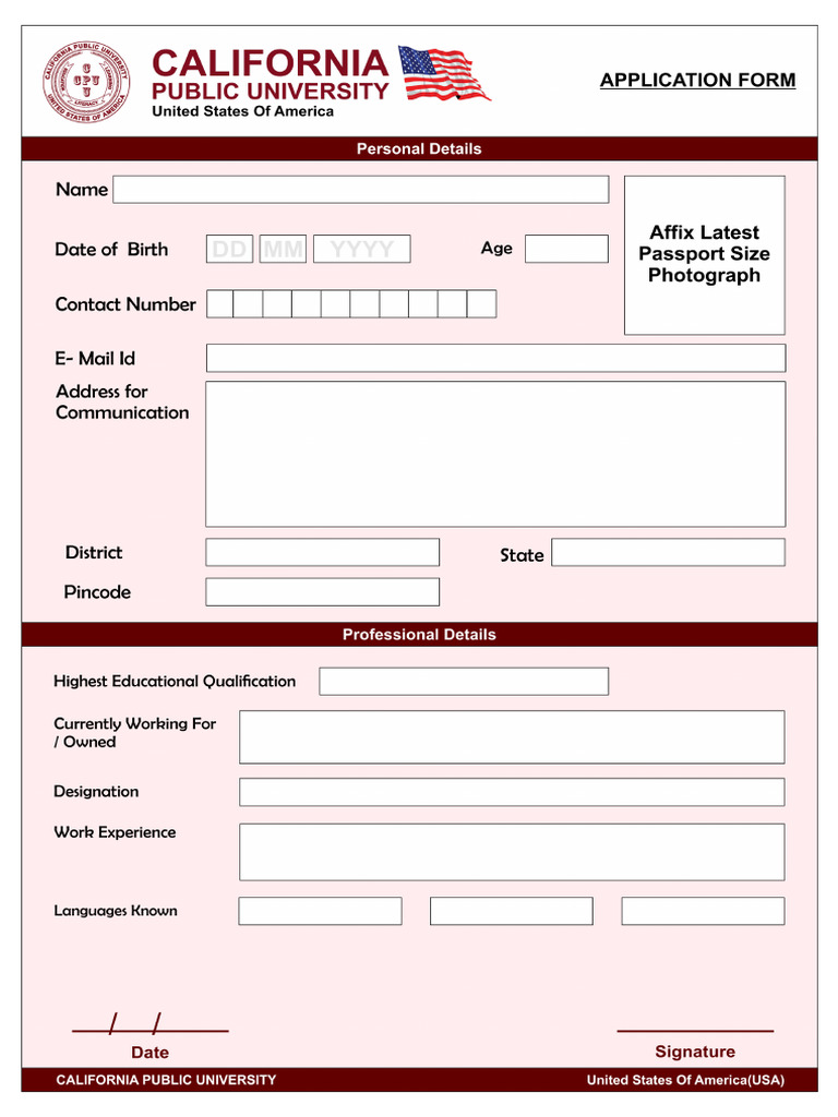 California Public University HD Application | PDF