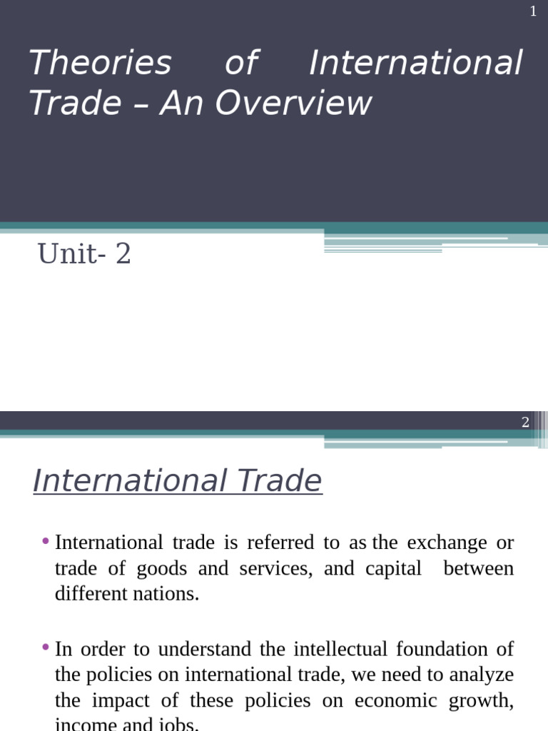 Overview of International Trade Theories | PDF | Mercantilism ...