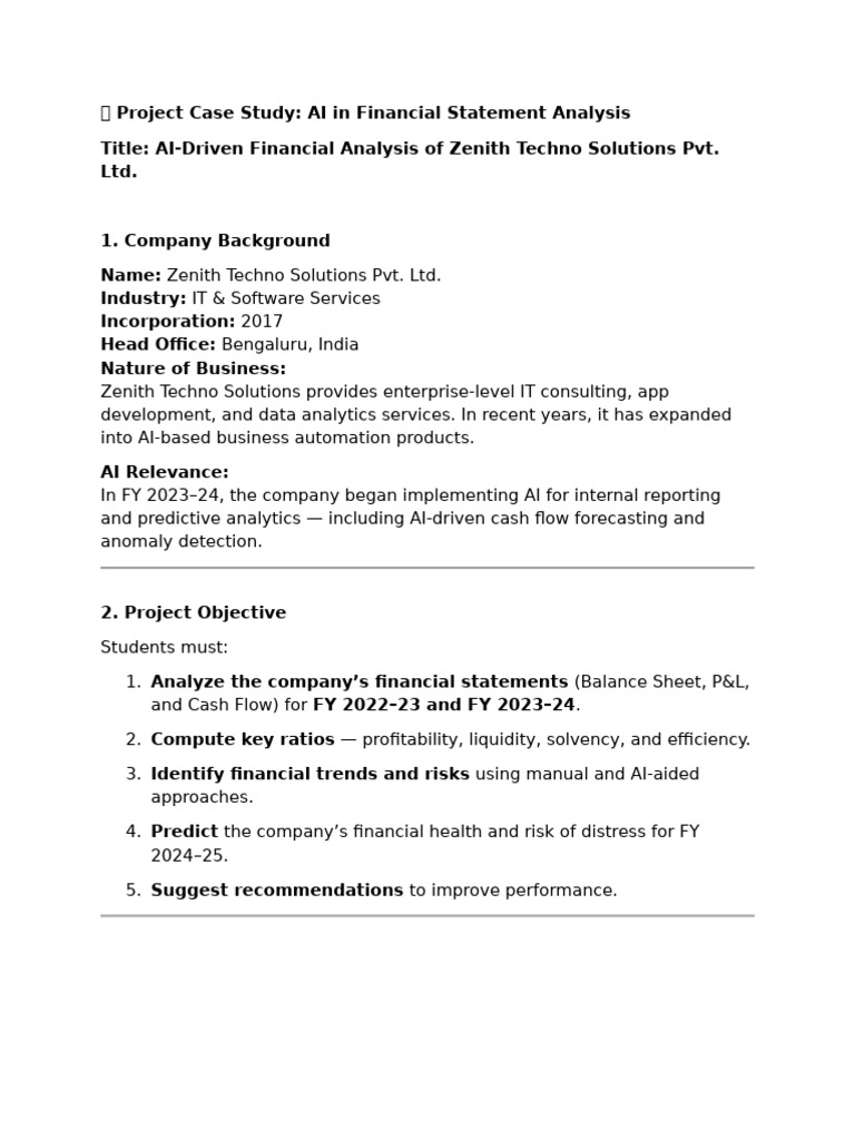AI Financial Analysis Case Study | PDF | Expense | Revenue