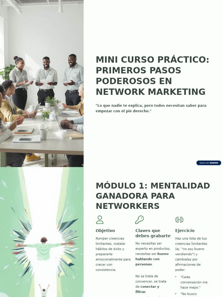 MINI-CURSO-PRACTICO-PRIMEROS-PASOS-PODEROSOS-EN-NETWORK-MARKETING | PDF