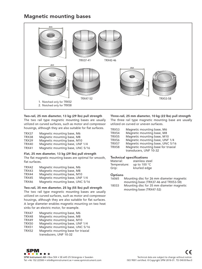 Magnetic Mounting Bases Overview | PDF | Mechanical Engineering