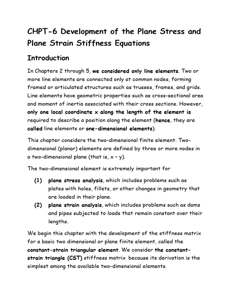 Plane Stress and Strain Stiffness Equations | PDF | Stress (Mechanics ...