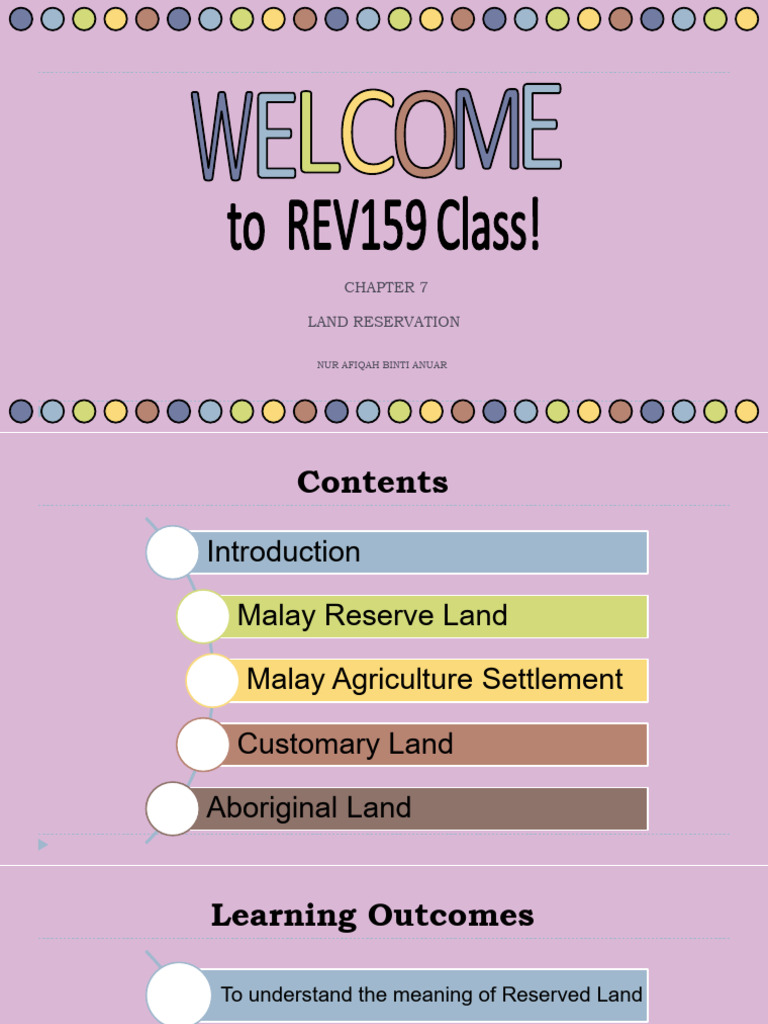 Rev159 Chapter 7 Land Reservation | PDF | Malaysia