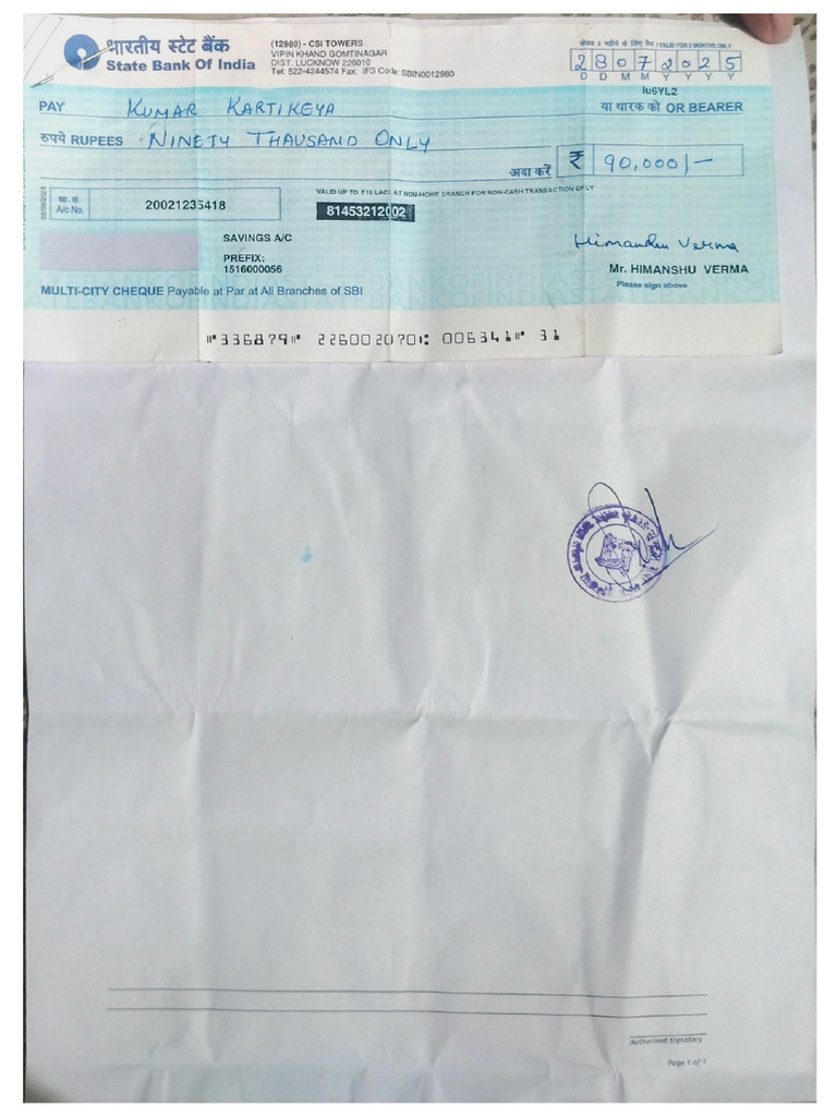 Cheque PDF | PDF