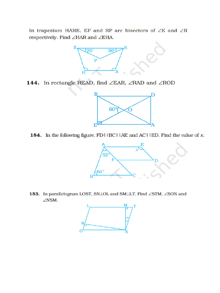 Quadrilateral Problems and Solutions | PDF | Rectangle | Numbers