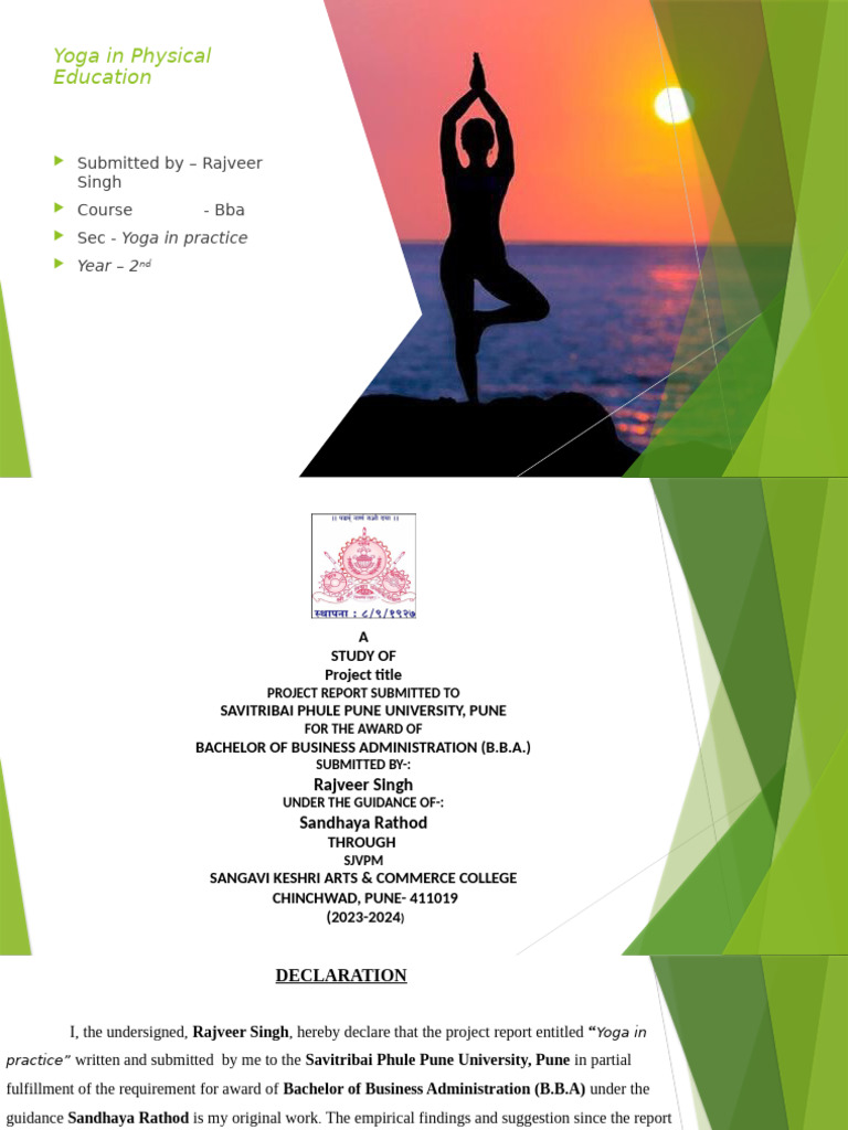 Yoga in Physical Education | PDF | Asana | Yoga