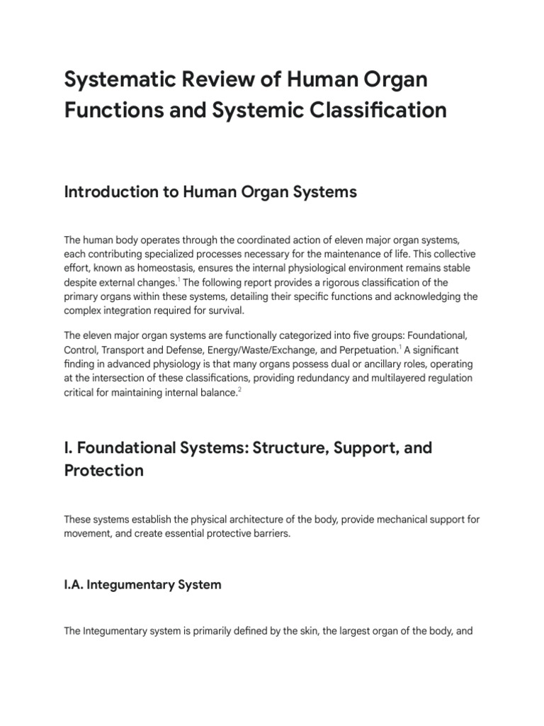Human Organ Systems Overview and Functions | PDF | Heart Valve ...