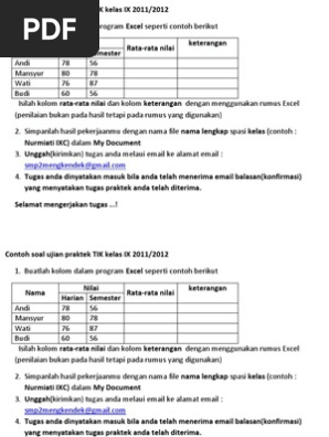 Contoh Soal Ujian Praktek Tik Kelas 9 Jawabanku Id
