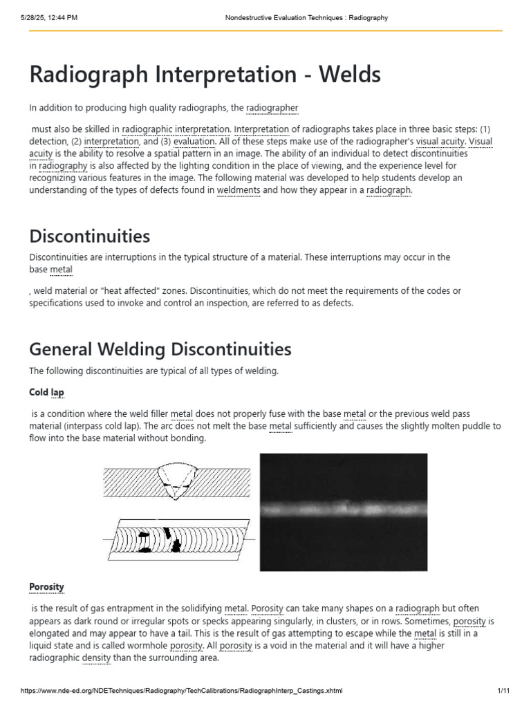 Weld Radiograph Interpretation Guide | PDF | Welding | Construction