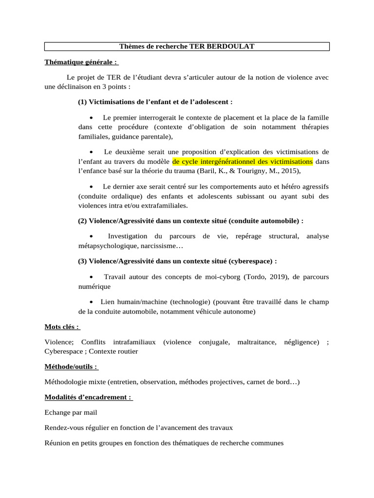 Recherche sur la violence chez les jeunes | PDF | Traumatisme ...