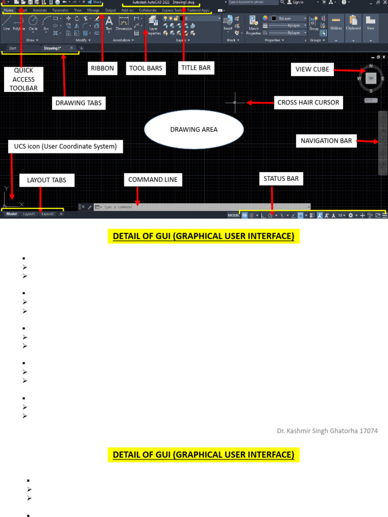 AutoCAD GUI and Commands Overview | PDF | Circle | Polygon