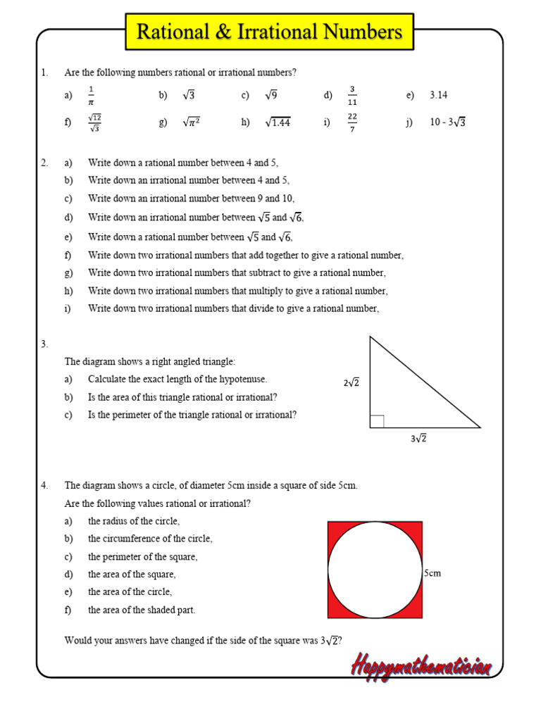 Rational & Irrational Numbers | PDF