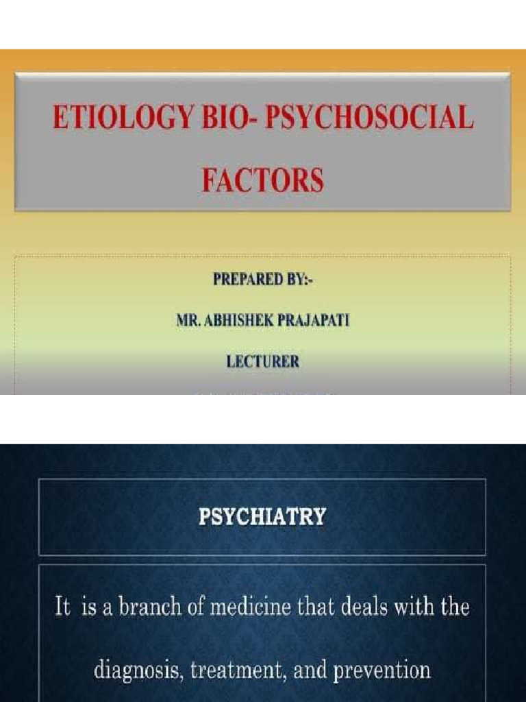 Etiology of Bio Psycho Social Factors | PDF