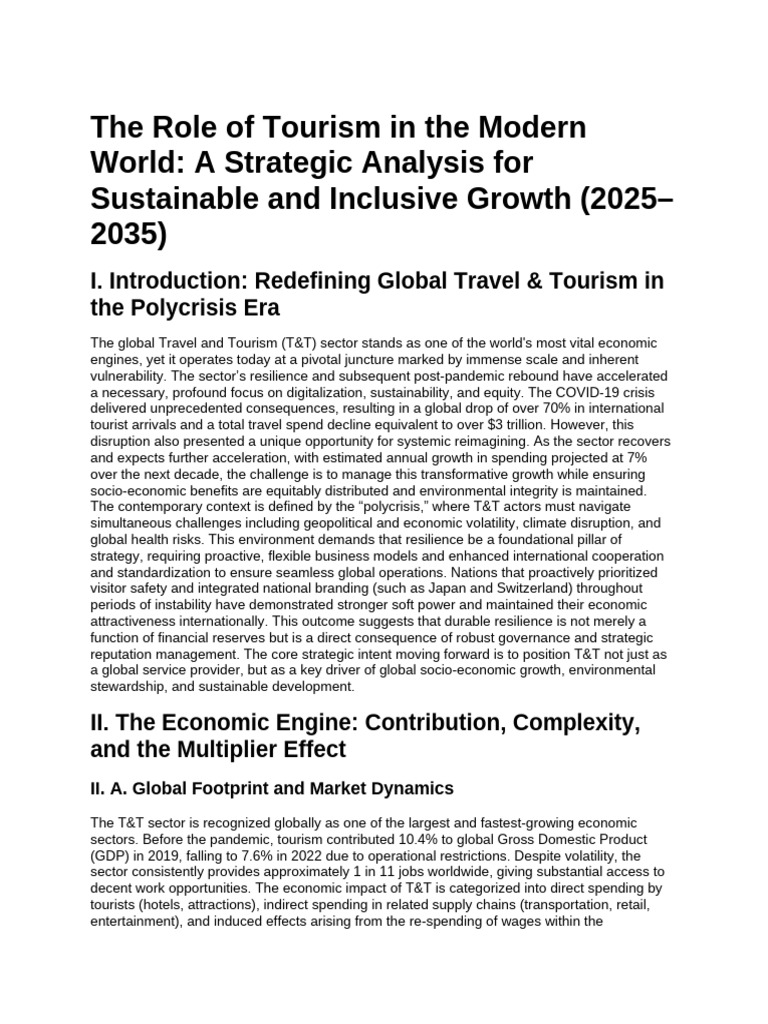 Tourism's Role in Sustainable Growth | PDF | Cost Of Living ...