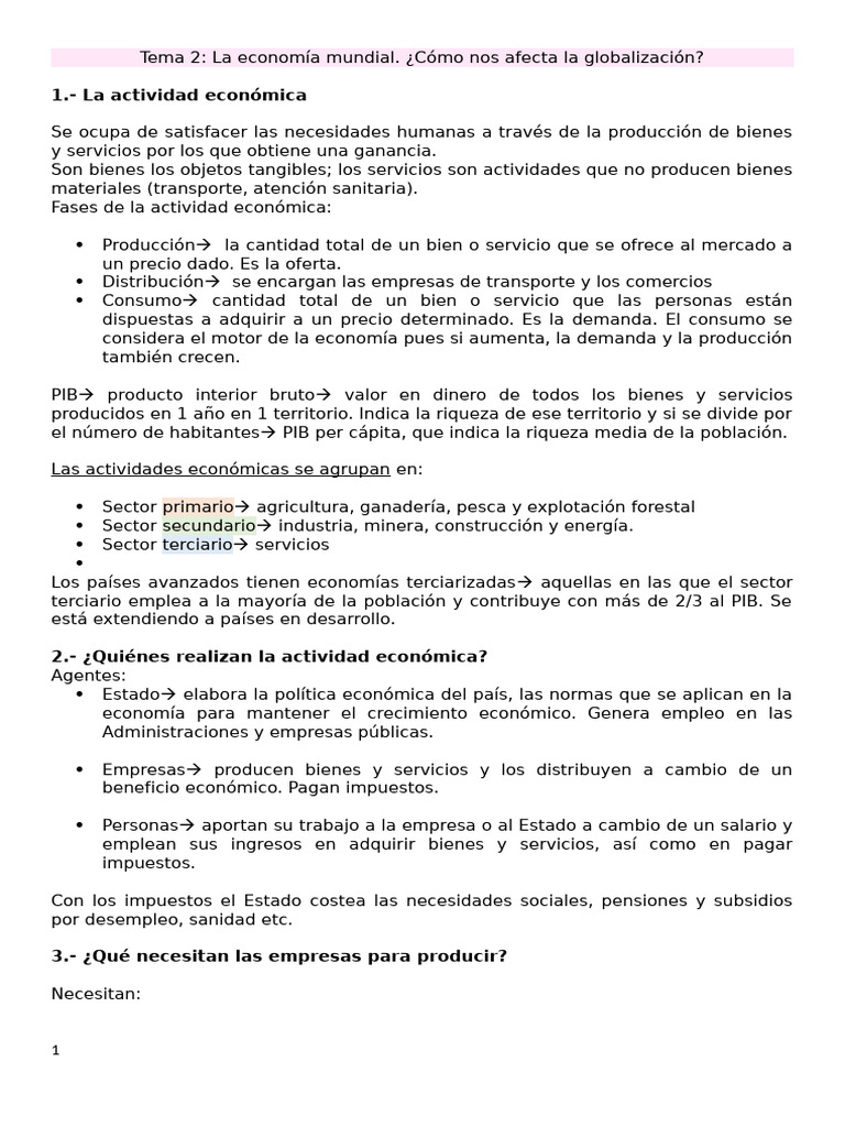 Impacto de la Globalización en la Economía Mundial | PDF | Desempleo ...