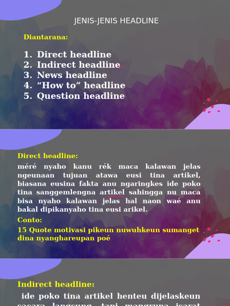 Materi Jenis Headline | PDF