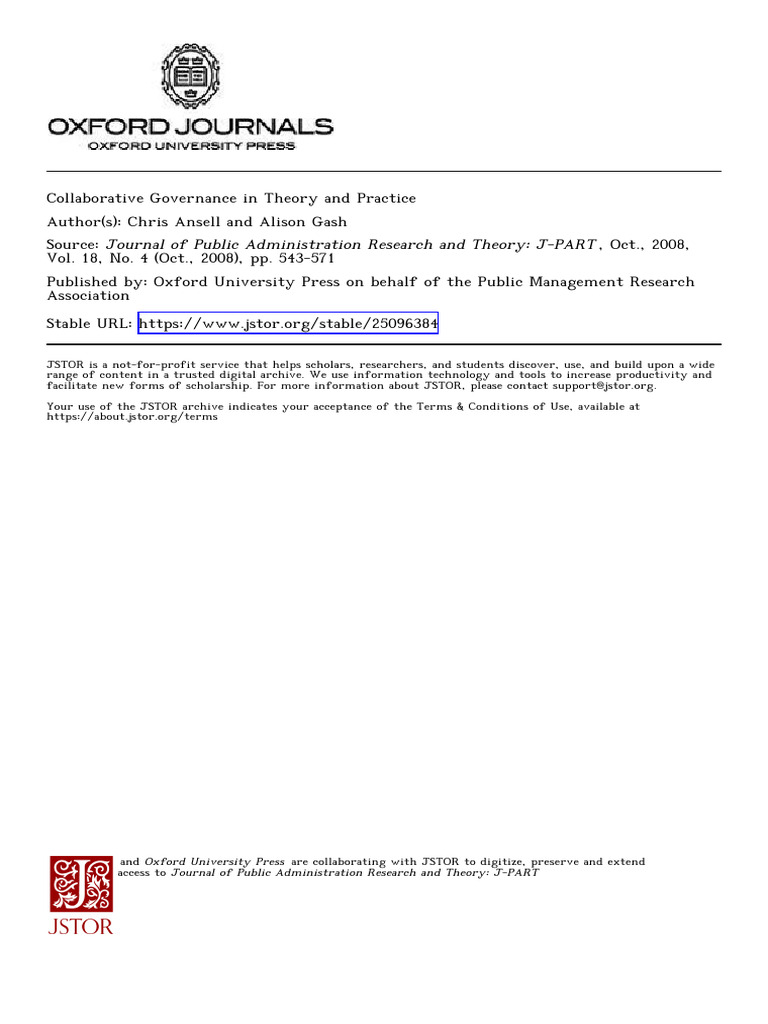 Collaborative Governance: Theory & Practice | PDF | Governance | Policy