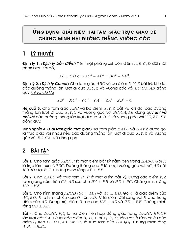 Dùng Tam Giác TR C Giao CH NG Minh Vuông Góc | PDF