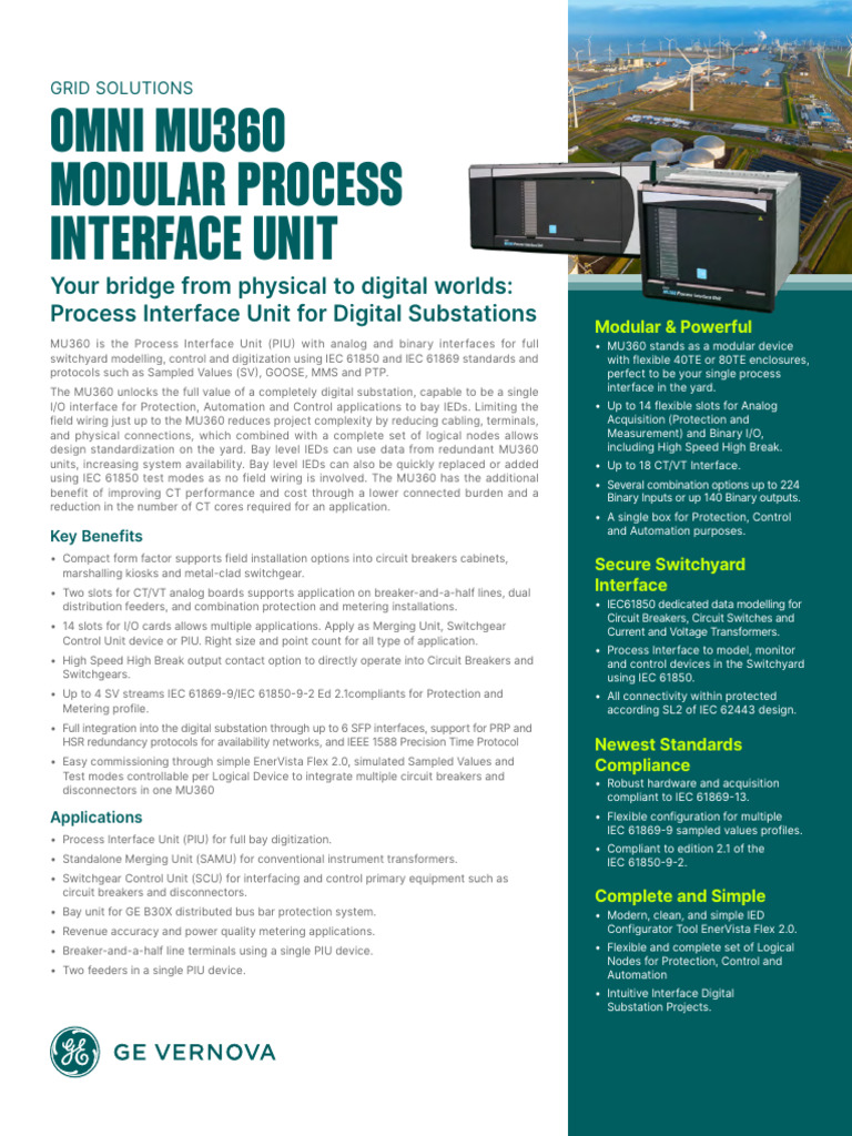 MU360: Digital Substation Interface Unit | PDF | Alternating Current ...