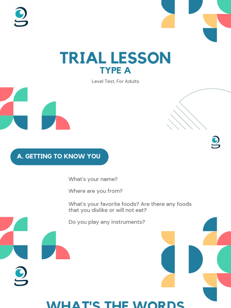 1a Adult Trial Lesson | PDF