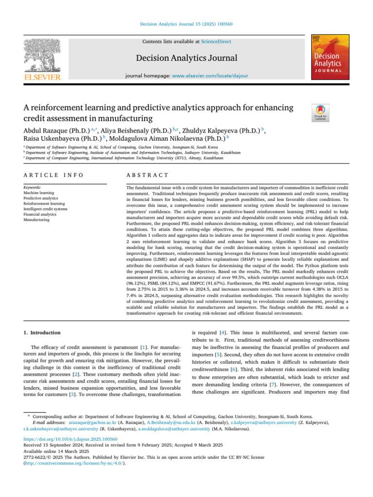 A Reinforcement Learning and Predictive Analytics Approach For ...
