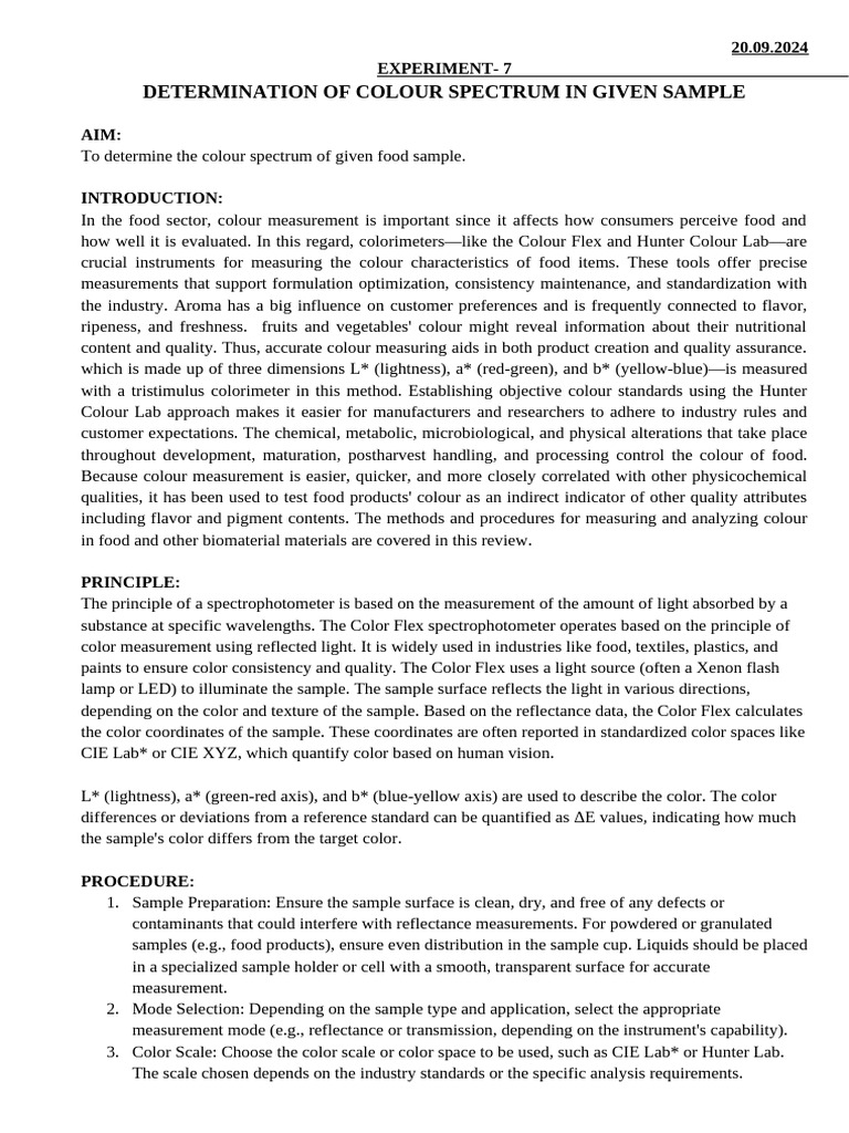 Colour Spectrum | PDF | Color | Spectrophotometry