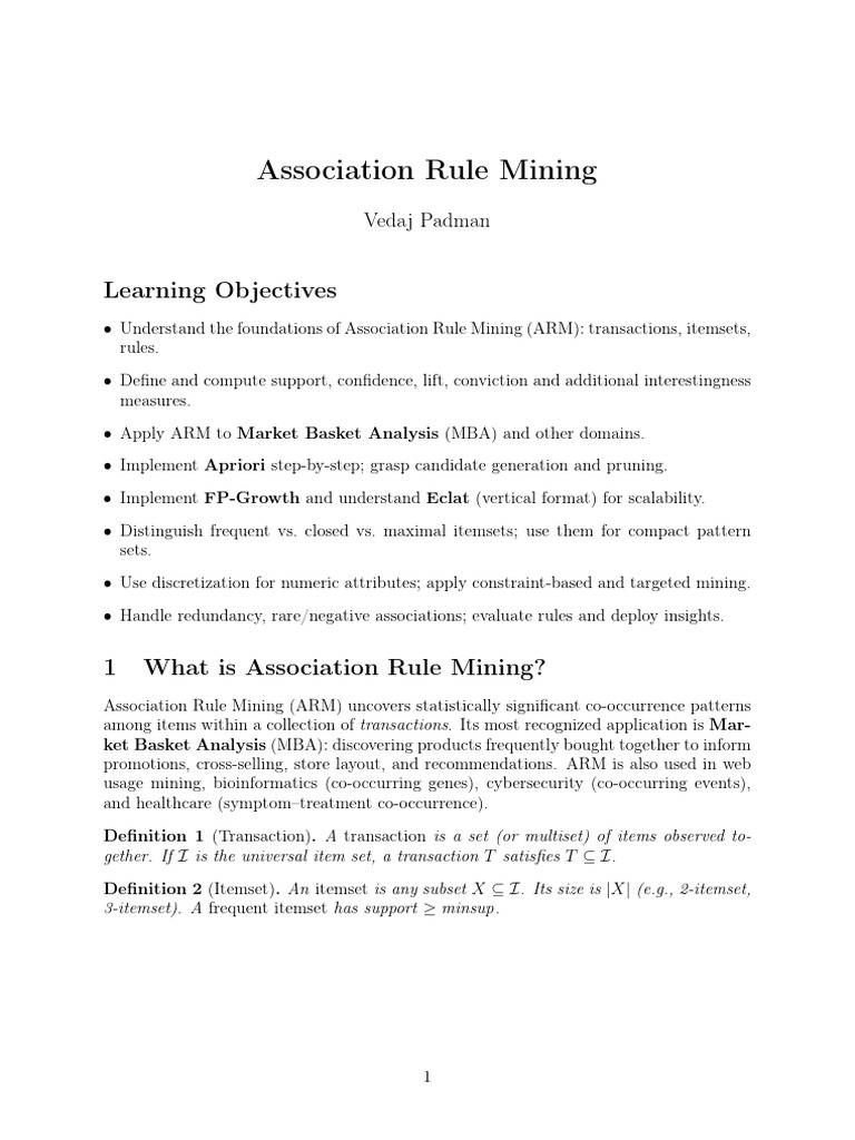 Association Rule Mining Explained | PDF | Information Technology | Data ...
