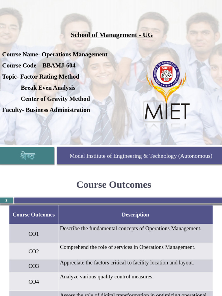 Operations Management Methods Overview | PDF | Operations Management ...