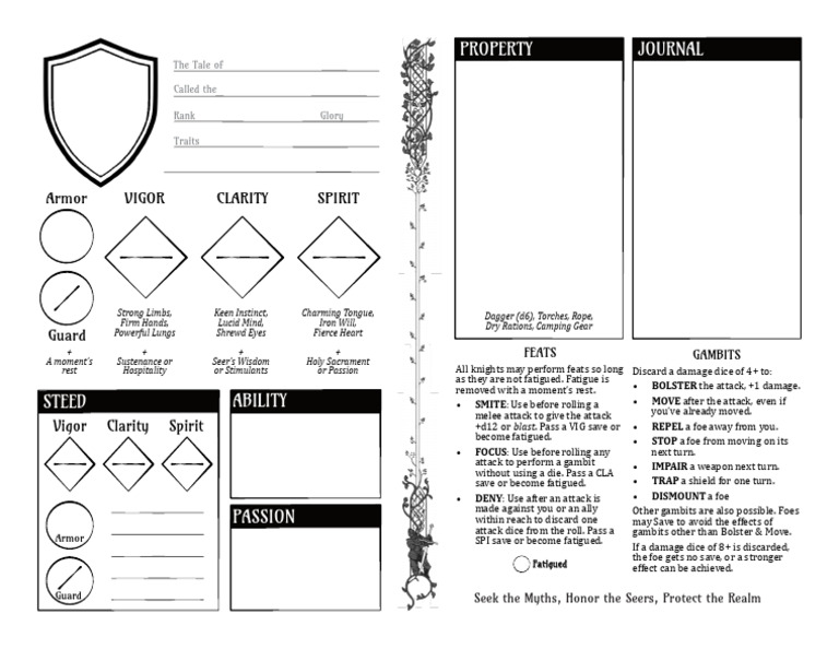 Gambits and Feats for Knights in Combat | PDF