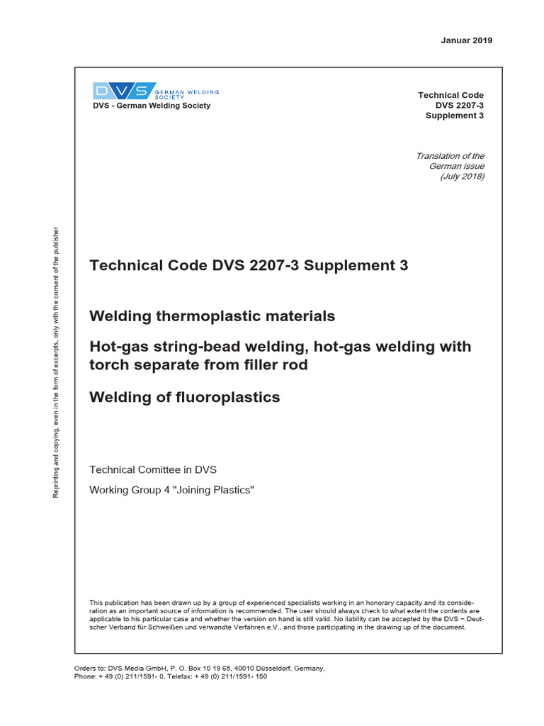 Guideline Dvs 2207 3 Supplement 3 | PDF | Welding | Construction