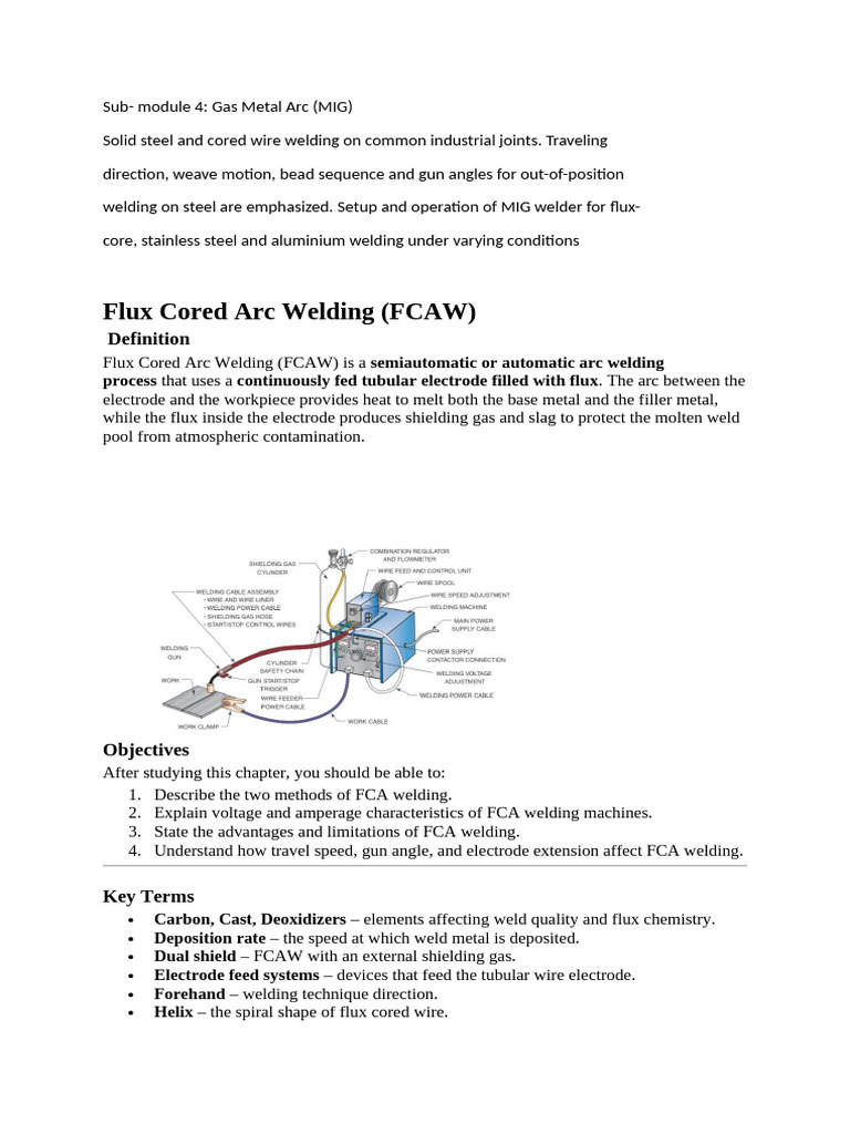 FCAW Process: Techniques and Equipment | PDF | Welding | Construction
