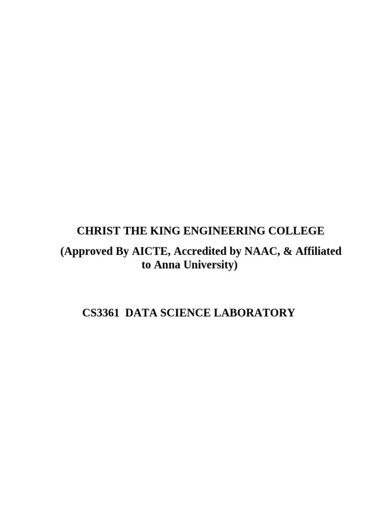 Data Science Laboratory Experiments Guide | PDF | Scatter Plot ...