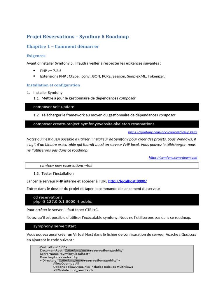 Installation et configuration Symfony 5 | PDF | PHP | MySQL