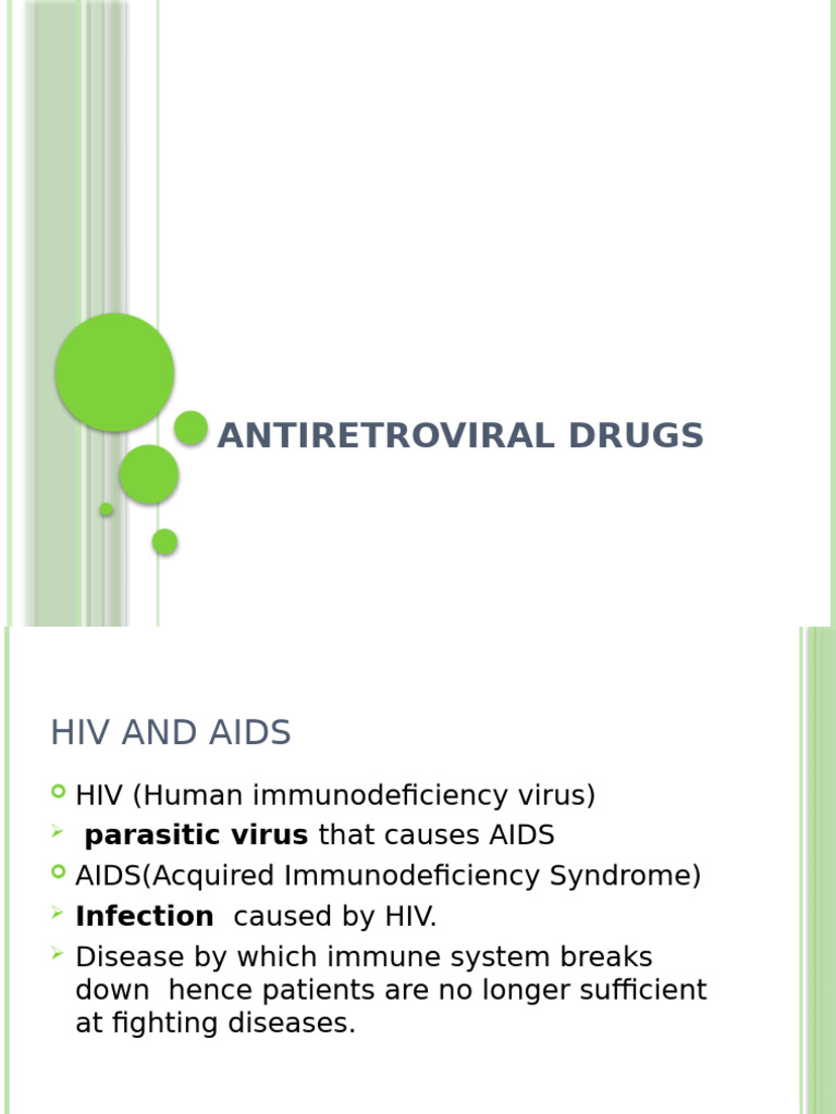 Antiretroviral Drugs for HIV Treatment | PDF | Management Of Hiv/Aids | Hiv
