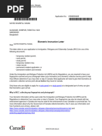 Canada Biometric Instruction Letter | PDF | Immigration | Human Migration