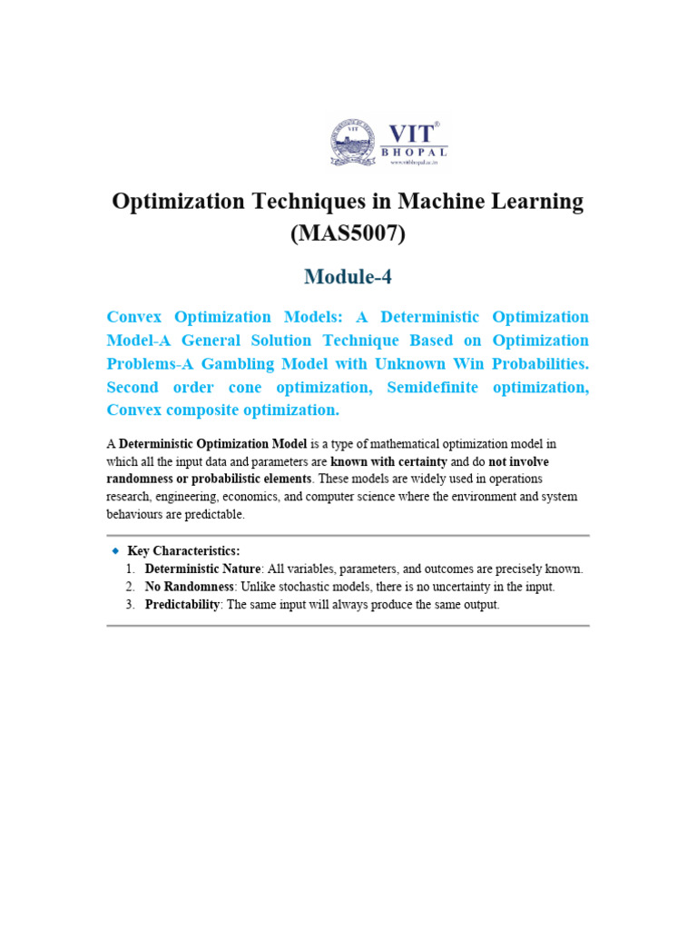 Deterministic Optimization Techniques | PDF | Mathematical Optimization ...