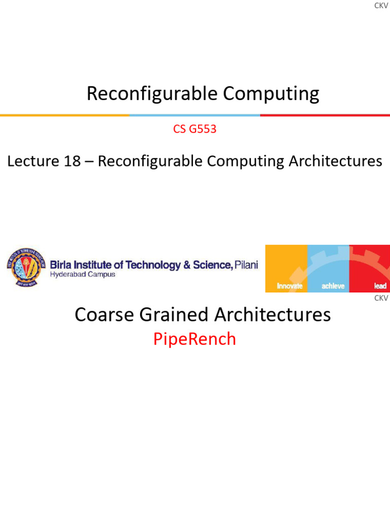 Lecture 18 PipeRench Degree of Coupling | PDF | Cpu Cache | Central ...