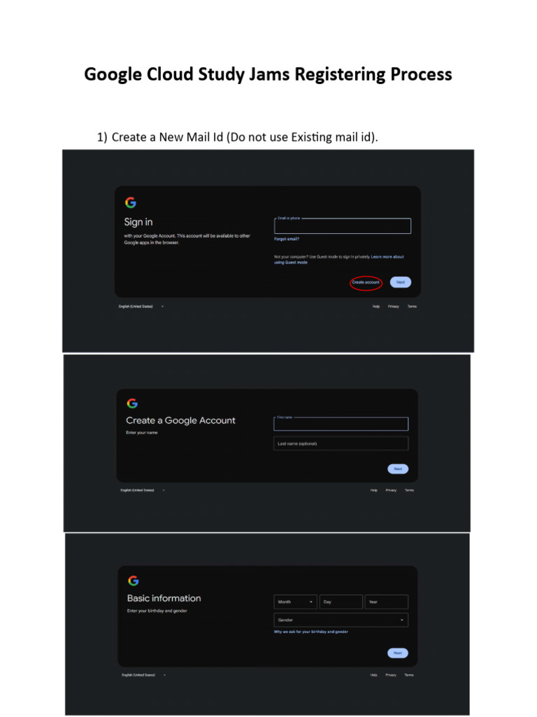 Google Cloud Study Jam Registration Guide | PDF