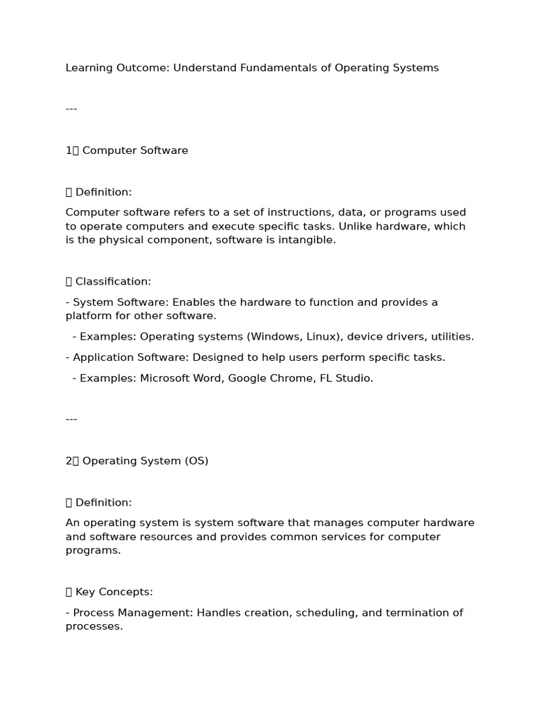 Operating Systems: Fundamentals & Installation Guide | PDF | Operating ...