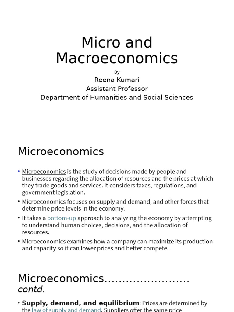 Micro vs Macroeconomics Explained | PDF | Macroeconomics | Microeconomics